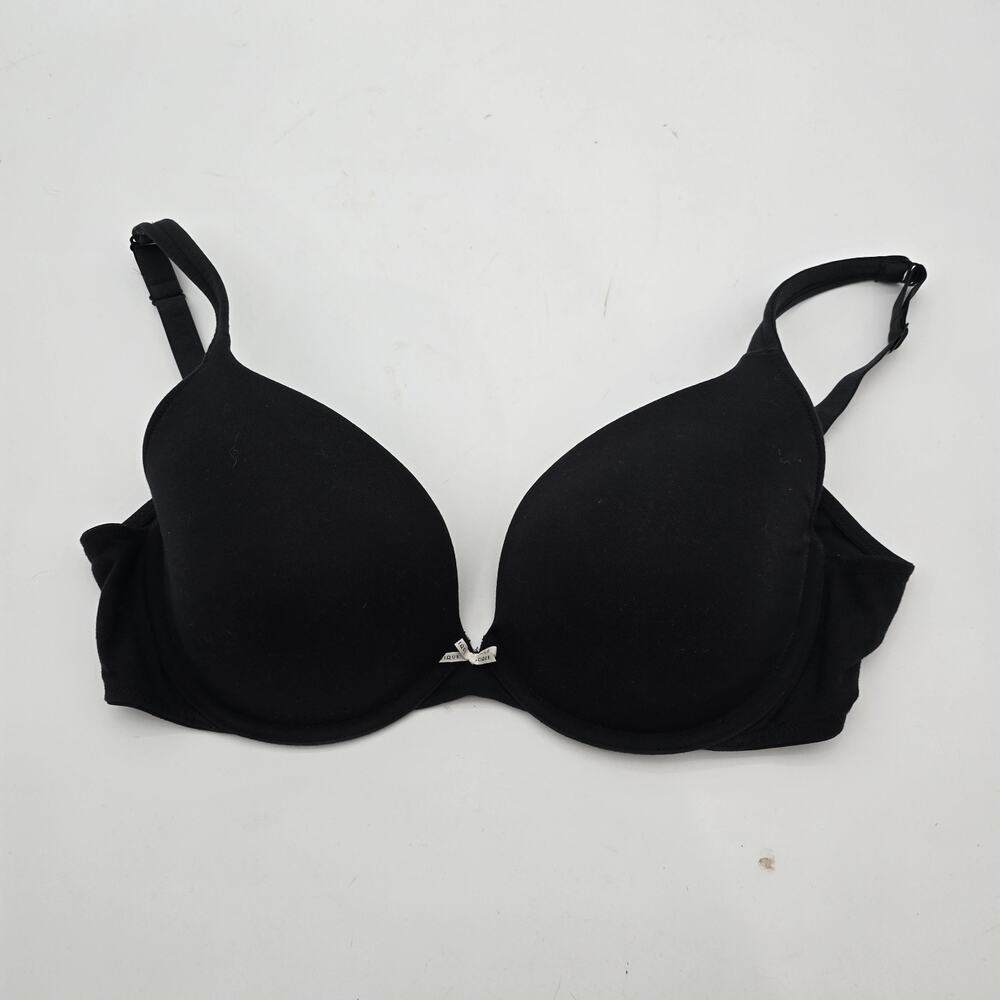 Cacique Bra 38DDD Black Coverage Underwire Padded Nylon Boost Plunge
